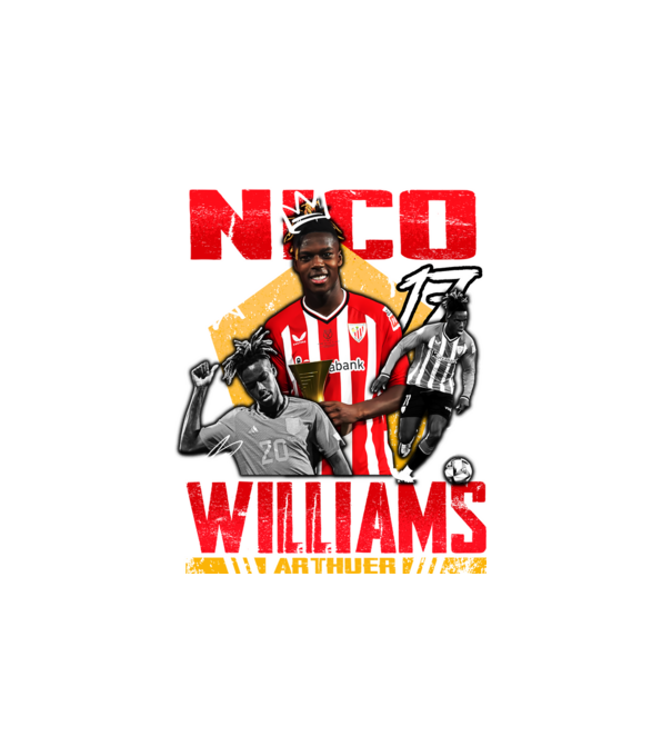Nico Williams tribute model alb pe tricou