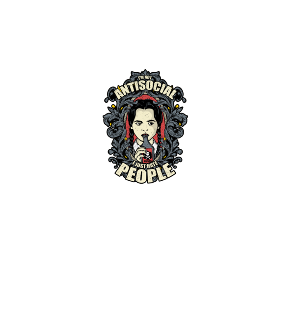 Wednesday - Im not antisocial model negru pe tricou