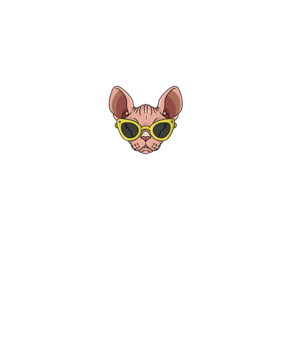 cool cats have no hair model negru pe tricou