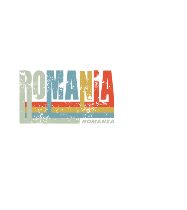 România retro model negru pe tricou