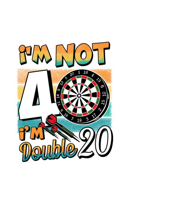 Darts Birthday 40 years old model alb pe tricou