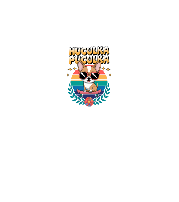 Huculka Puculka Câine 2 model alb pe tricou