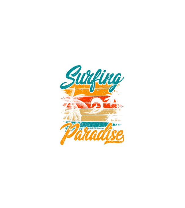 Surfing Paradise model negru pe tricou