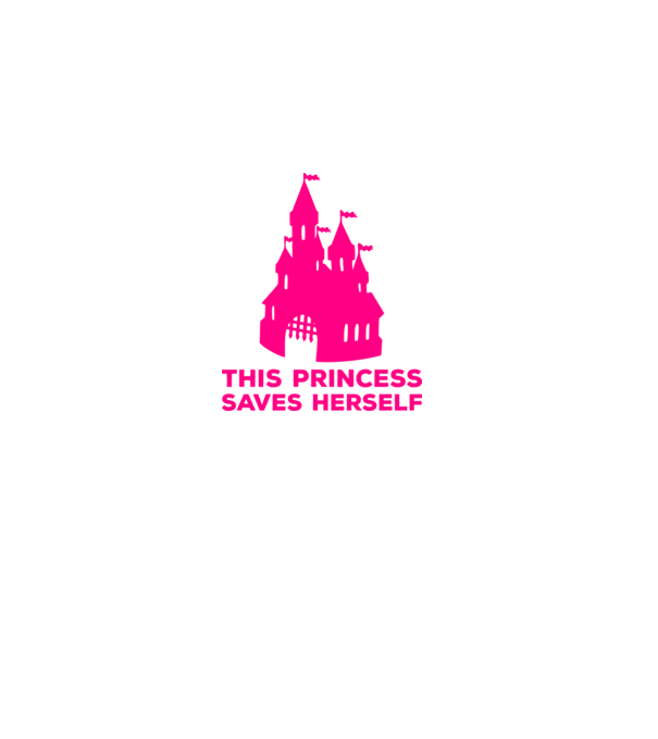 This princess saves herself model negru pe tricou