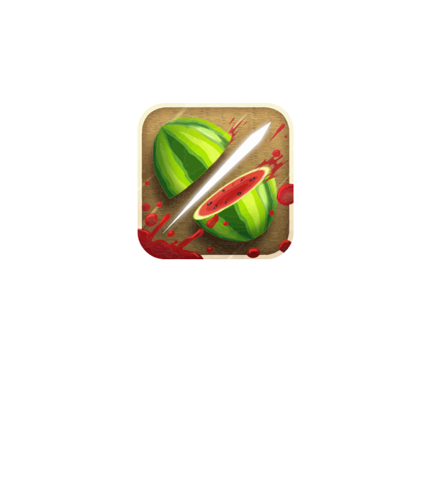 Fruit Ninja Icon model alb pe tricou
