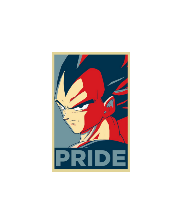vegeta pride dragonball model alb pe tricou