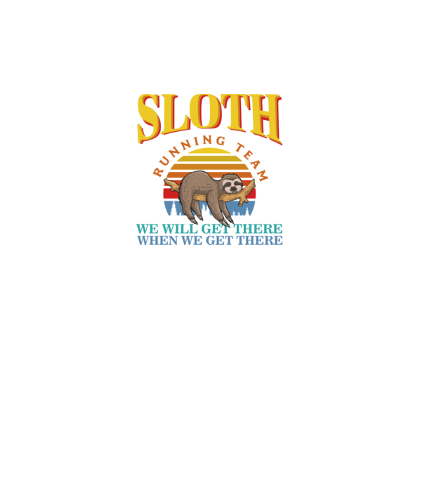 SLOTH running team model turcoaz pe tricou