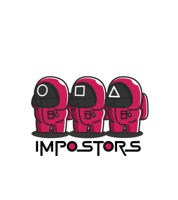 impostors squid game model alb pe tricou