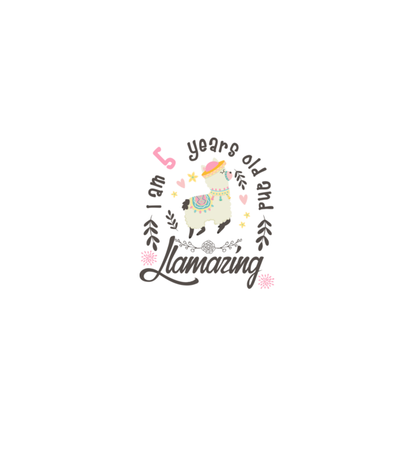 Birthday Llamazing 5 years old model alb pe tricou