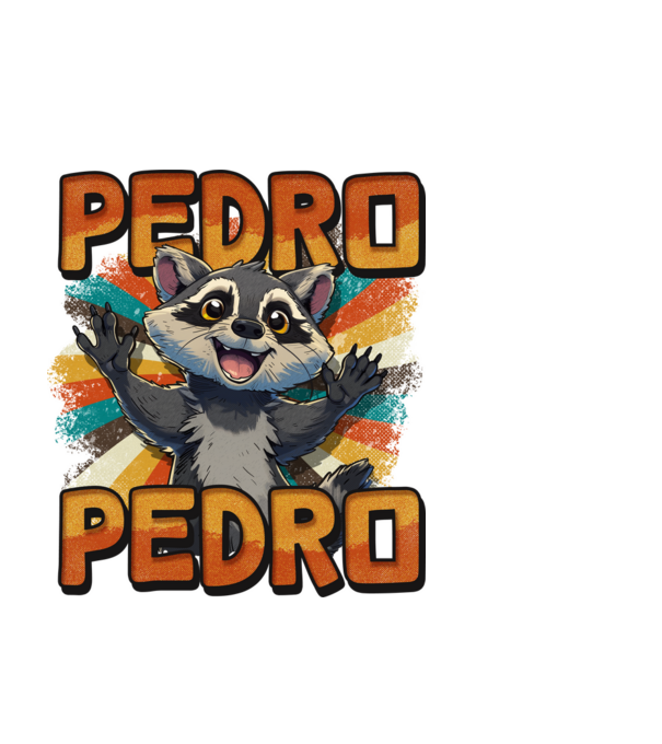 Retro Pedro model negru pe tricou
