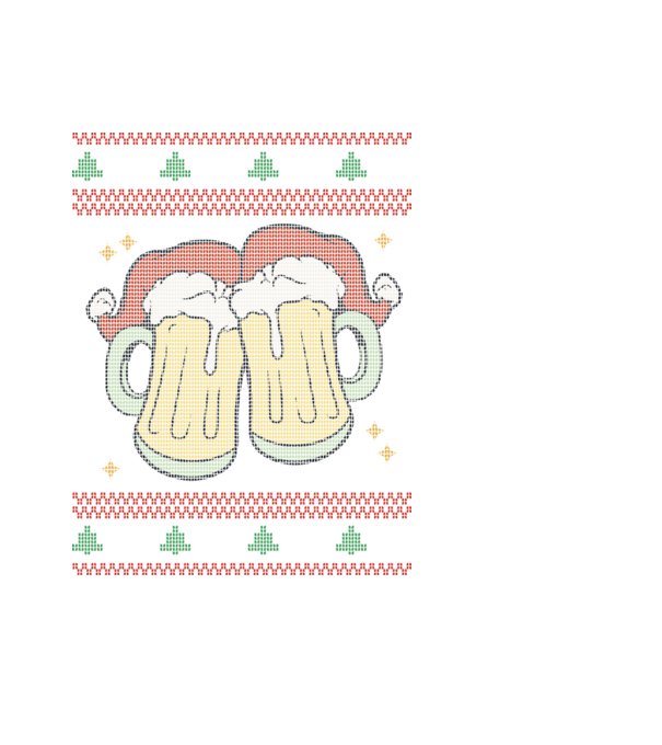 ugly sweater beers model negru pe tricou