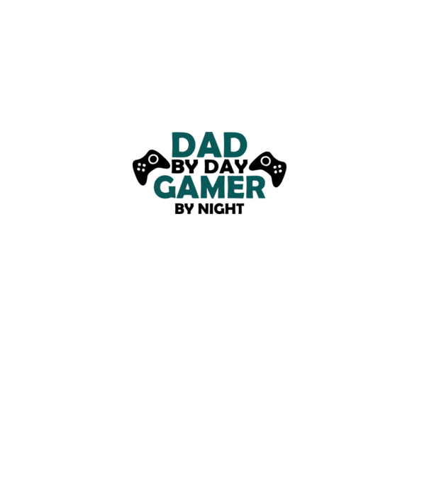 Dad by day gamer by night model alb pe tricou