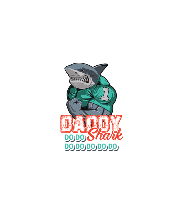 Daddy Shark do do do do model alb pe tricou