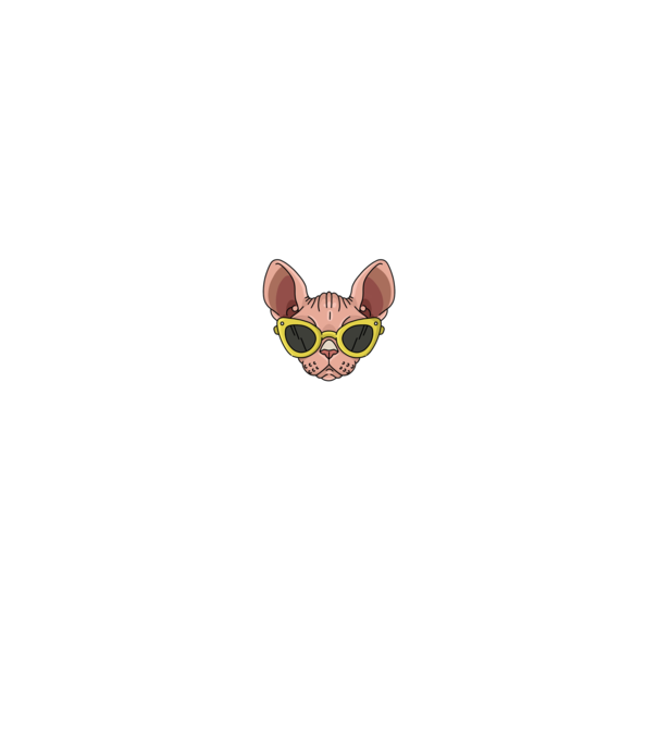 cool cats have no hair model negru pe tricou