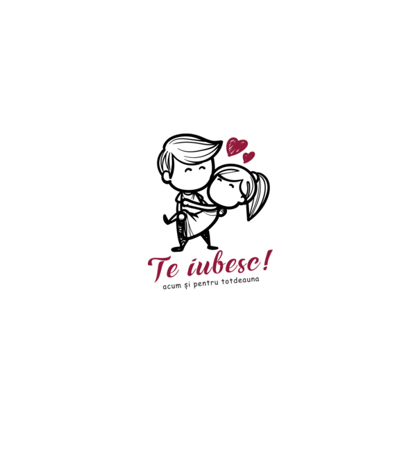 te iubesc! model alb pe tricou