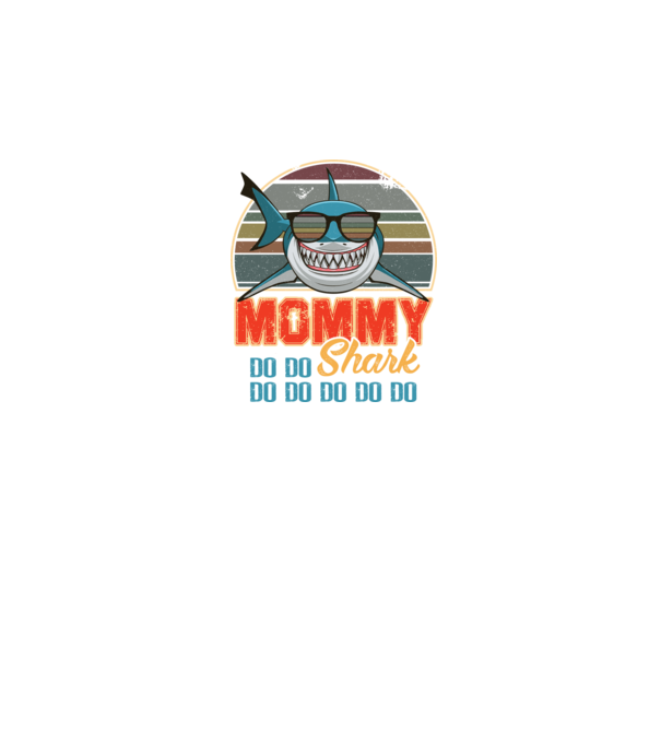 Mommy Shark model negru pe tricou