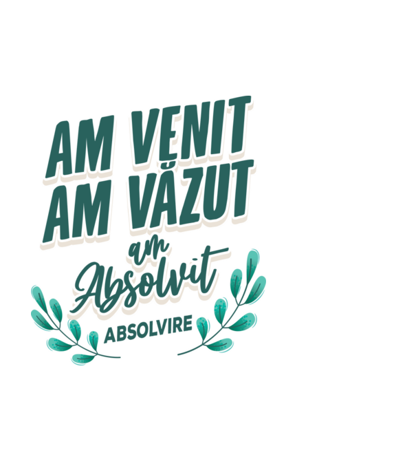 Absolvire model alb pe tricou