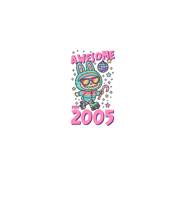 Awesome since 2005 - Labubu model negru pe tricou