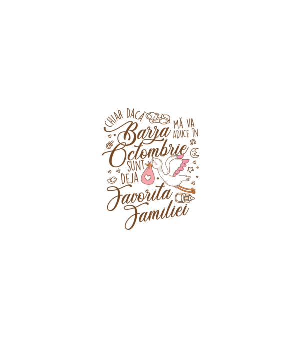 Favorita familiei OCTOMBRIE model albastru deschis pe tricou