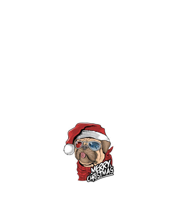 Merry Christmas Mopsz model negru pe tricou