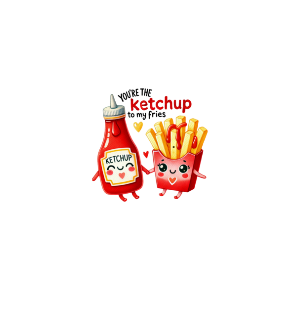 Ketchup to my Fries model alb/roșu pe tricou