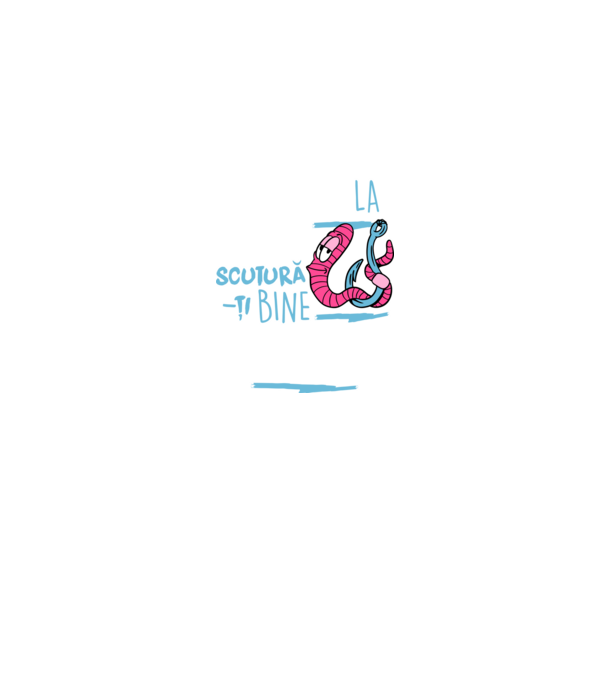 Secretul la pescuit scutură-ți bine viermele model albastru jeanși pe tricou