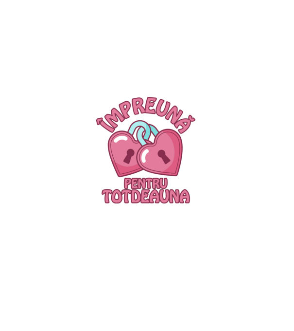 mpreună pentru totdeauna model alb pe tricou