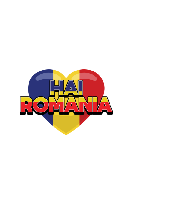 Romania heart model negru pe tricou