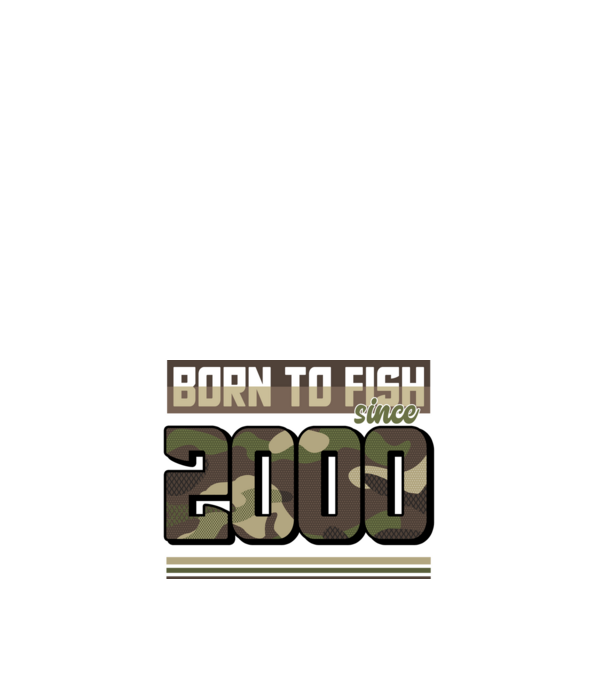 Born to fish since 2000 model alb pe tricou