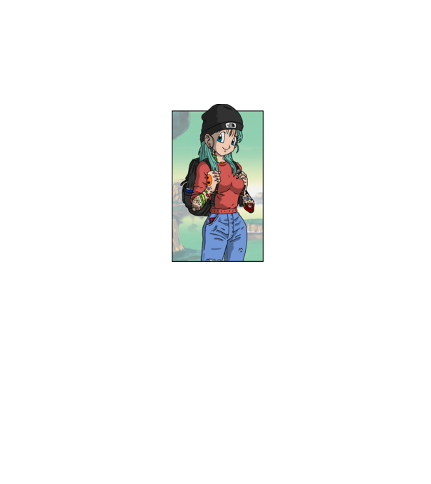 dragon ball bulma model albastru închis pe tricou