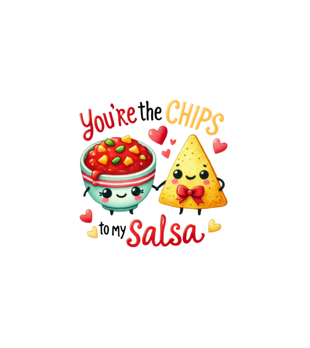 Chips to my Salsa model alb pe tricou