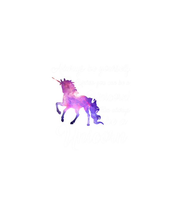 Always be UNICORN model alb pe tricou
