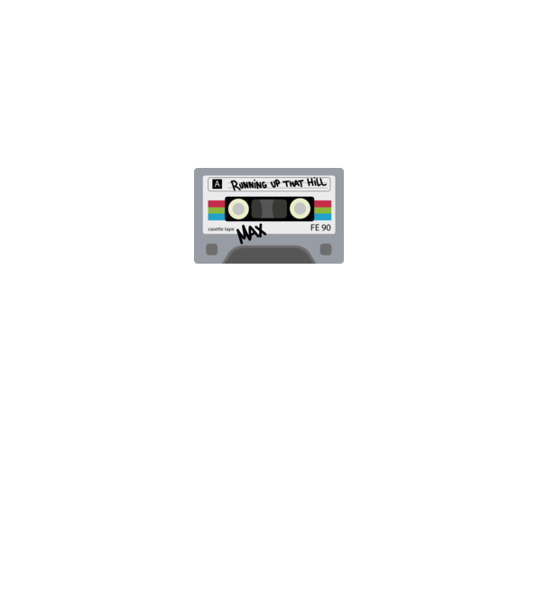 running up that hill casette model gri pe tricou