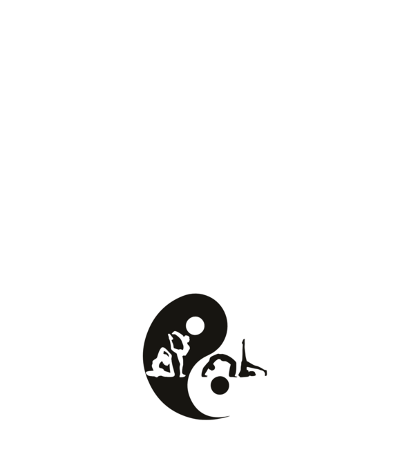 Yoga yin-yang model negru pe tricou