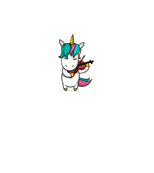Unicorn Violin model alb pe tricou