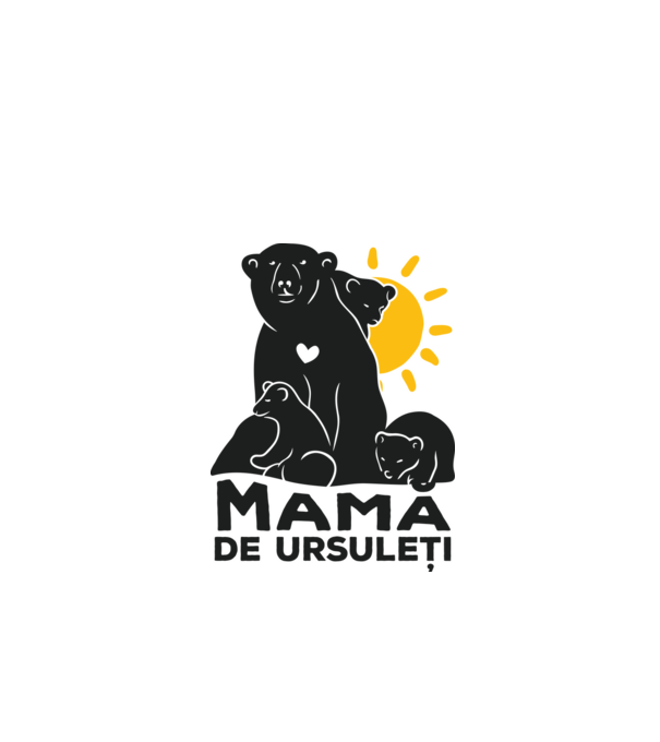 Mamă de ursuleți model alb pe tricou