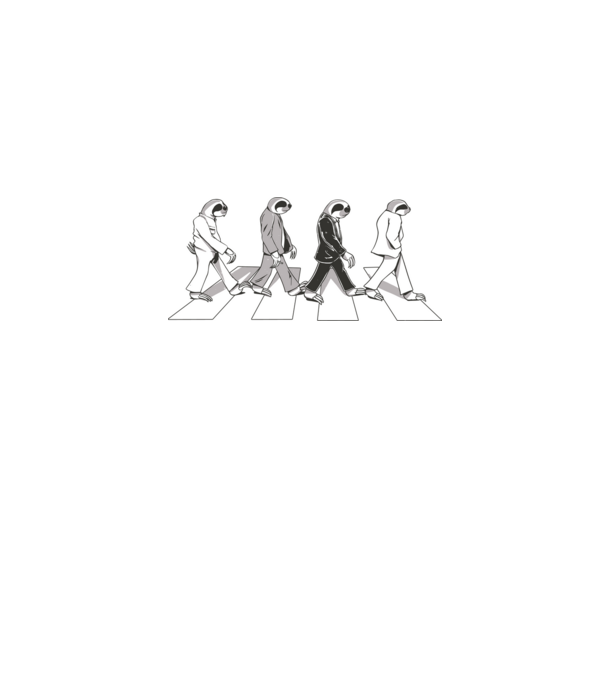 Beatles model albastru jeanși pe tricou