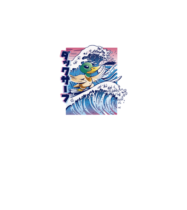 Surfer Duck model negru pe tricou