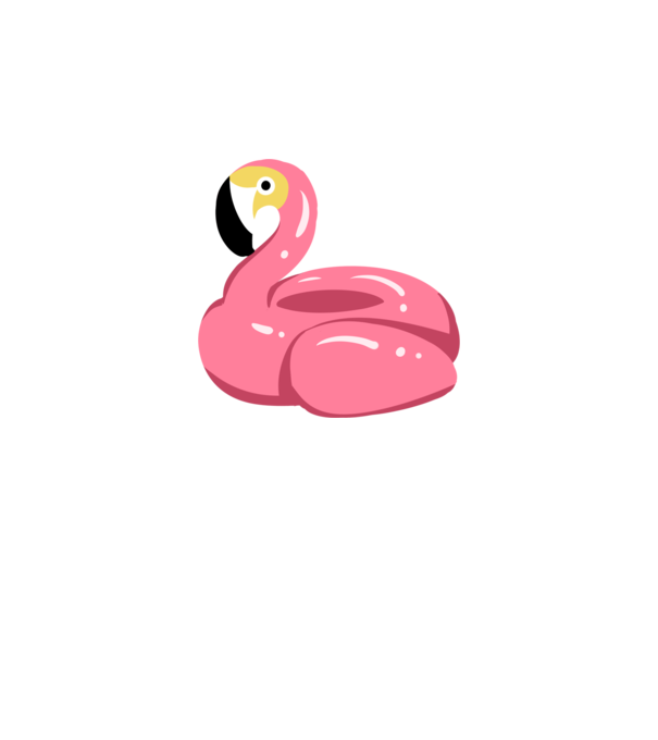 Flamingo colac de înot model alb pe tricou