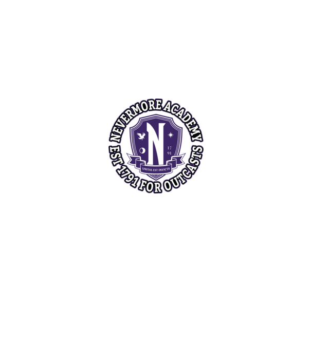 Nevermore academy model negru pe tricou