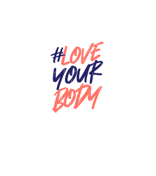 #loveyourbody model alb pe tricou