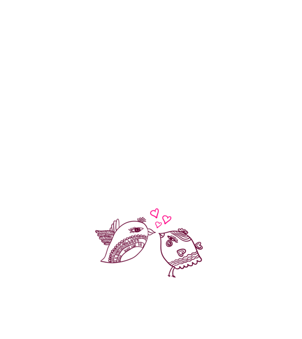lovebirds model alb pe tricou