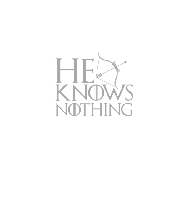Cuplu He knows nothing model negru pe tricou