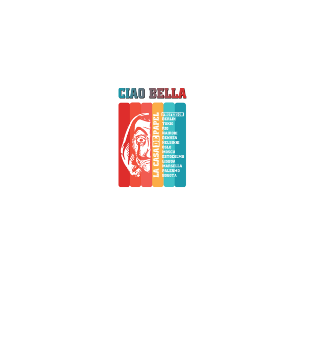 ciao bella retro model negru pe tricou