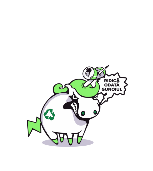 Ridică odată gunoiul model alb pe tricou
