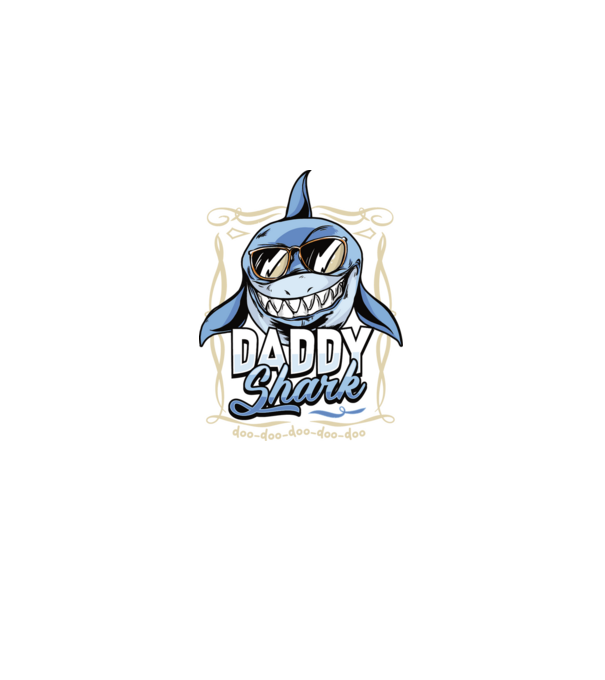 Daddy Shark model negru pe tricou
