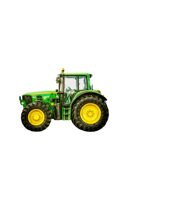 TRACTOR model alb pe tricou