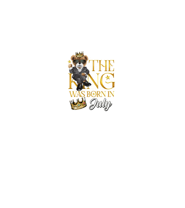 The king was born int JULY model negru pe tricou