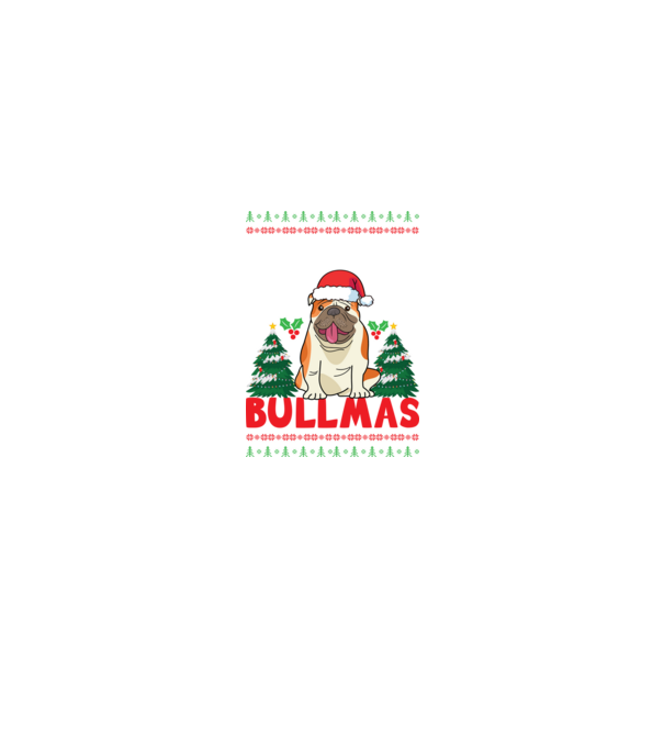 Merry bullmas ugly sweater model negru pe tricou