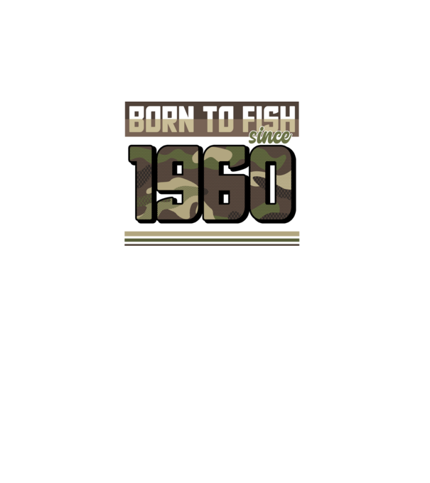 Born to fish since 1960 model negru pe tricou